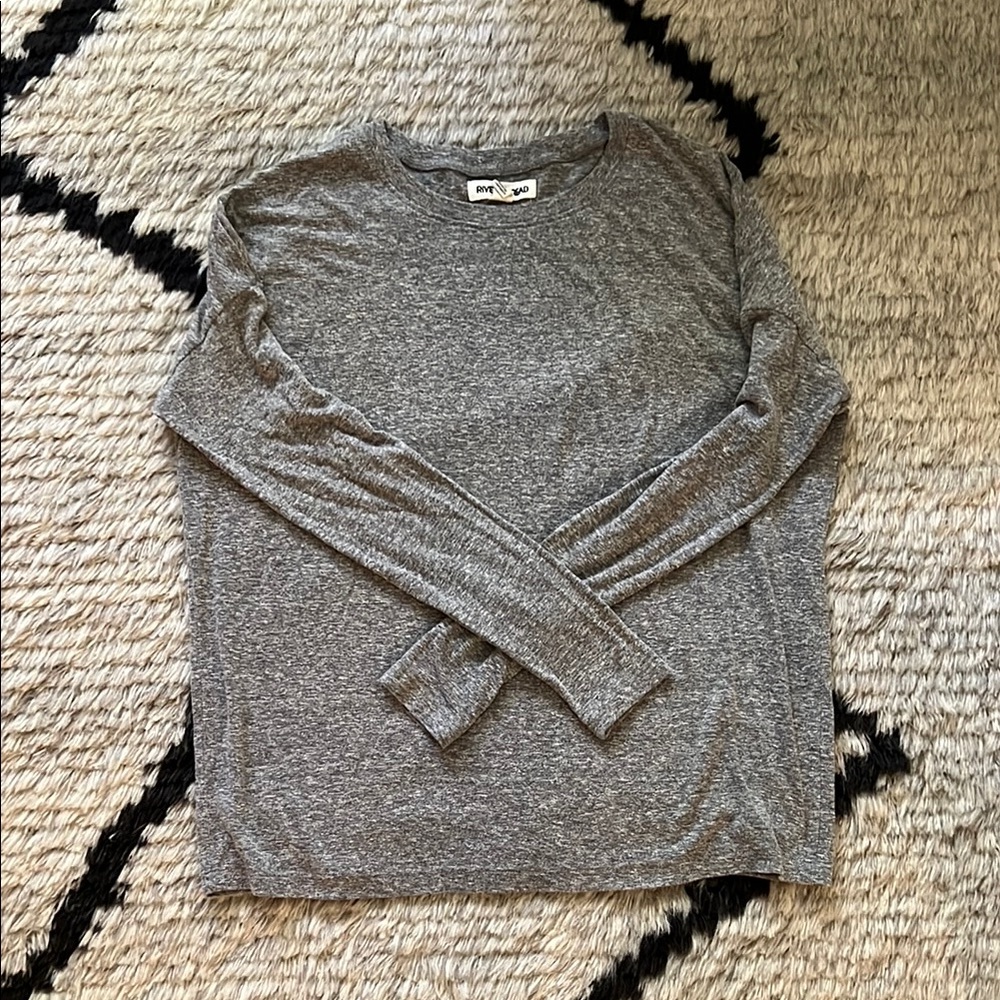Madewell Rivet & Thread long sleeve gray shirt